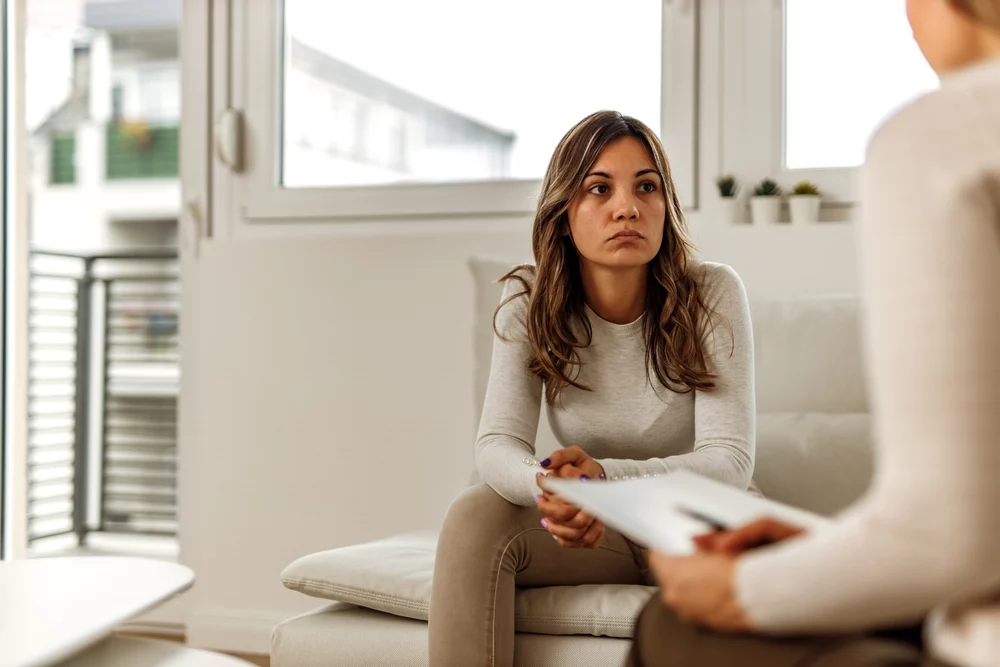 woman in compassion focused therapy session